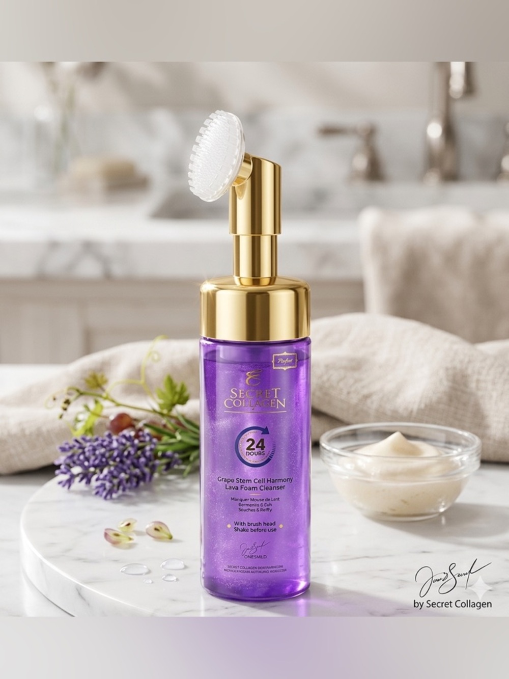 Secret Collagen Grape Stem Cell Harmony Lava Foam Cleanser - Retail $229